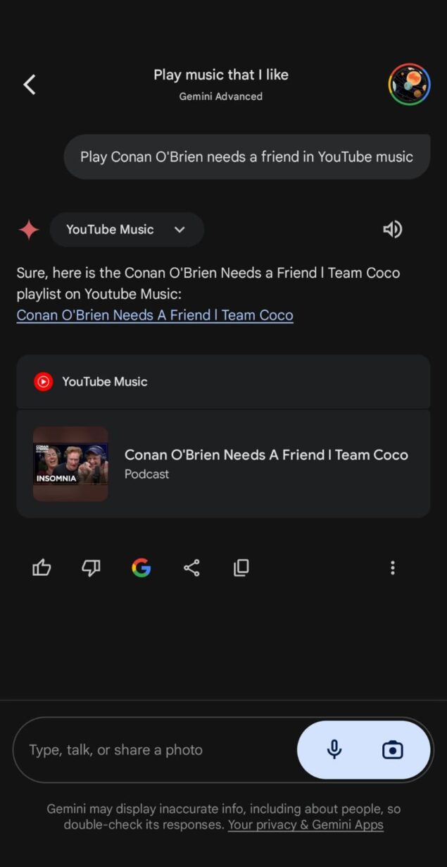 Google Gemini estensione YouTube Music