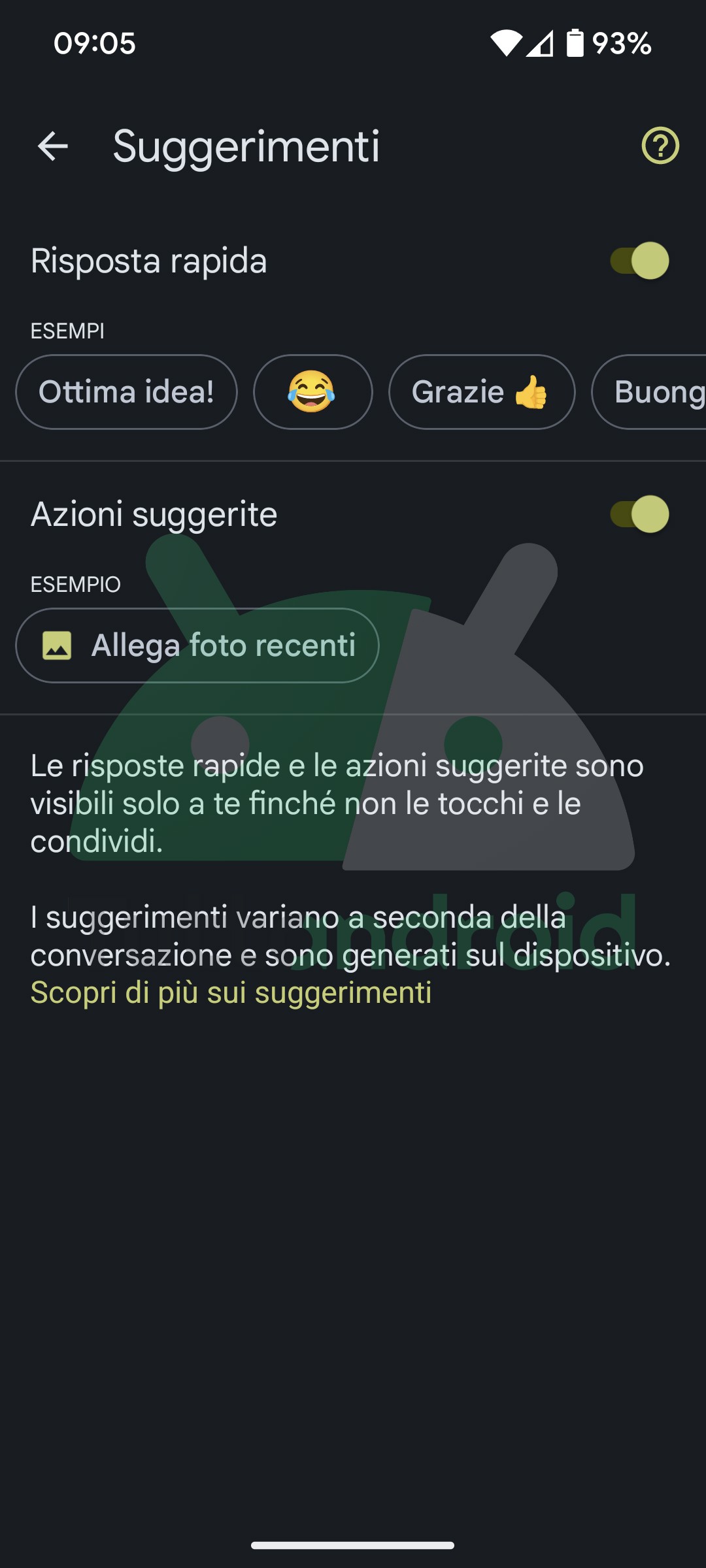 Google Messaggi rimozione nudges