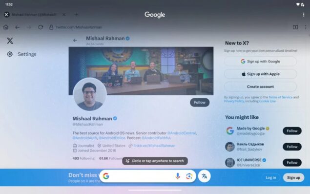 Google Pixel Tablet Cerchia e cerca