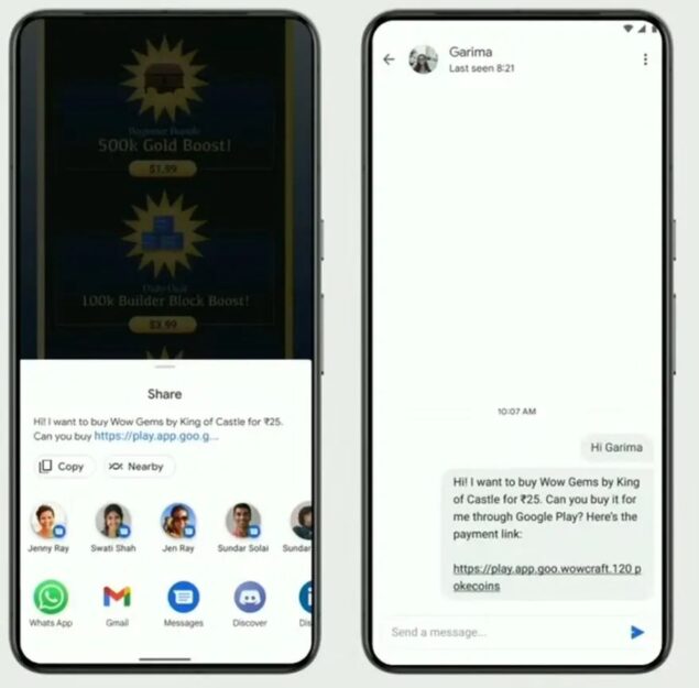 Google Play Store nuovo pulsante chiedi di pagare