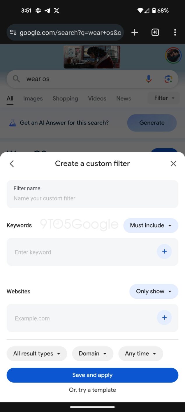 filtri personalizzati Ricerca Google