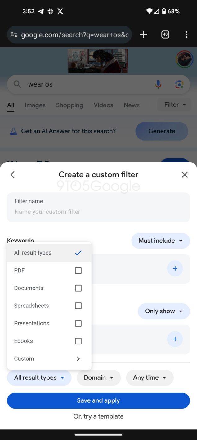 filtri personalizzati Ricerca Google