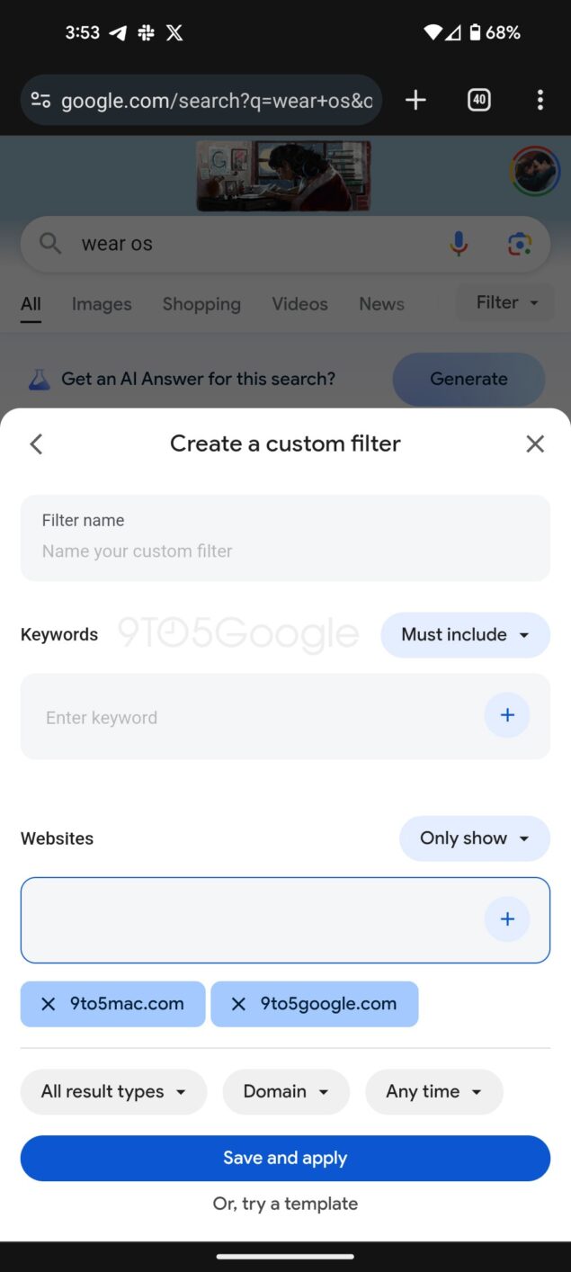 filtri personalizzati Ricerca Google