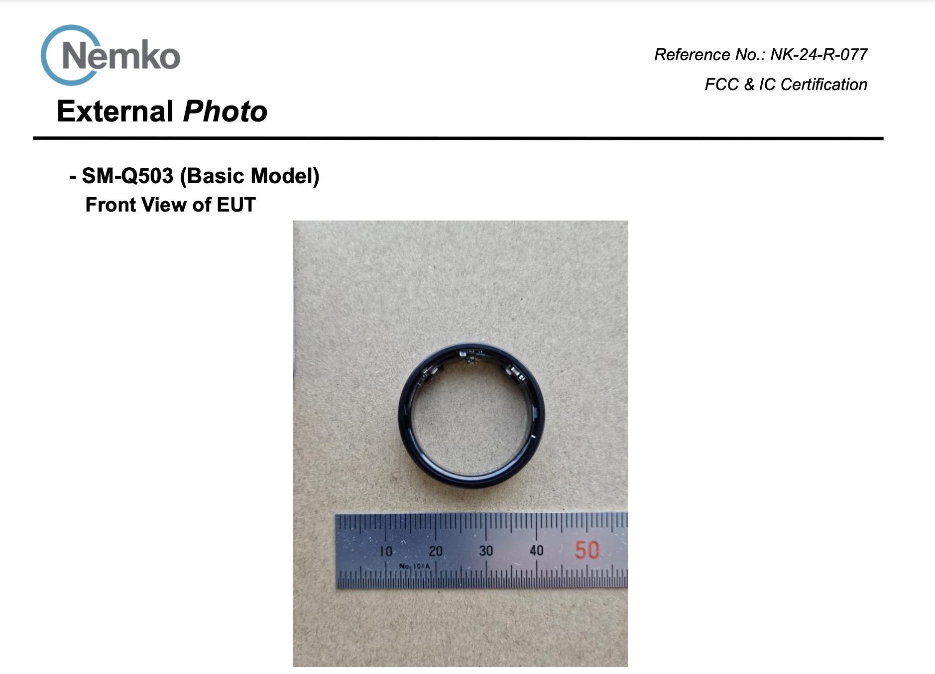 Samsung Galaxy Ring le immagini del documento FCC