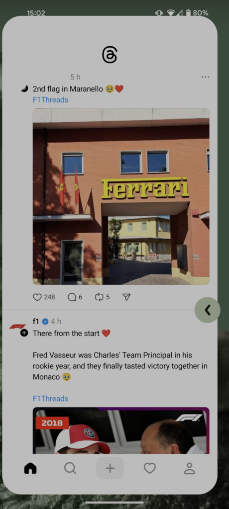 Nuove gesture predittive nella nuova versione di threads di instagram
