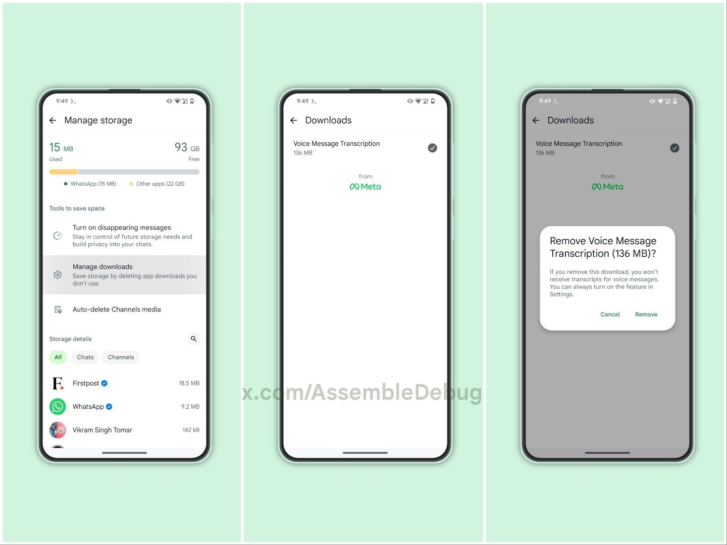 WhatsApp gestione download