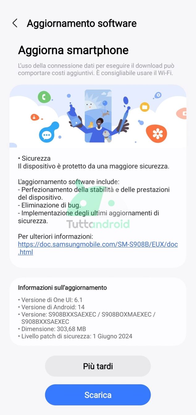 Samsung Galaxy S22 Ultra aggiornamento patch di giugno 2024