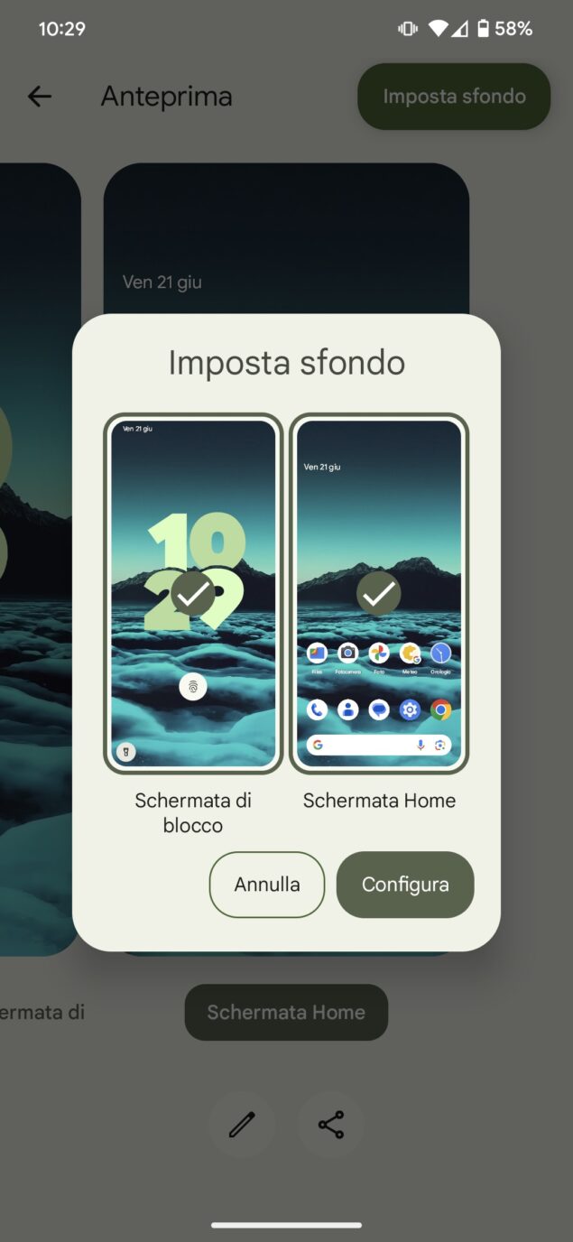 Android 15 beta 3 nuovo selettore sfondi
