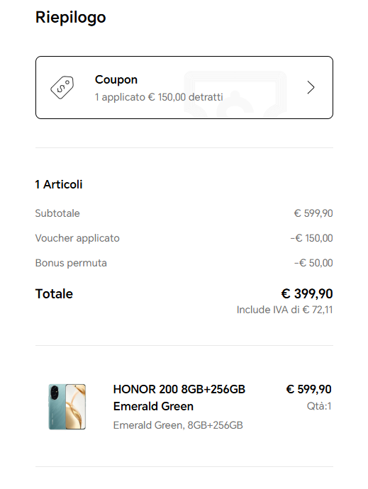 offerta lancio HONOR 200