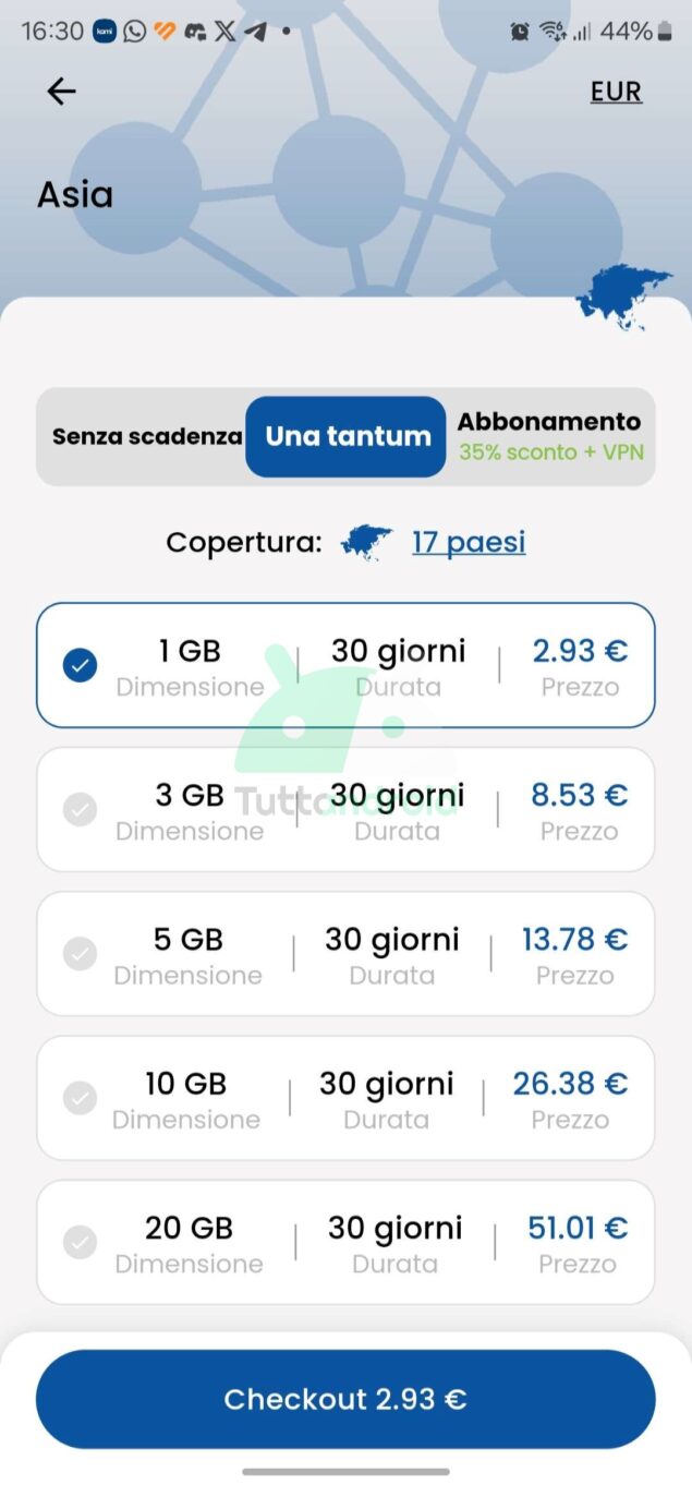 eSIM internazionali Ops! Mobile