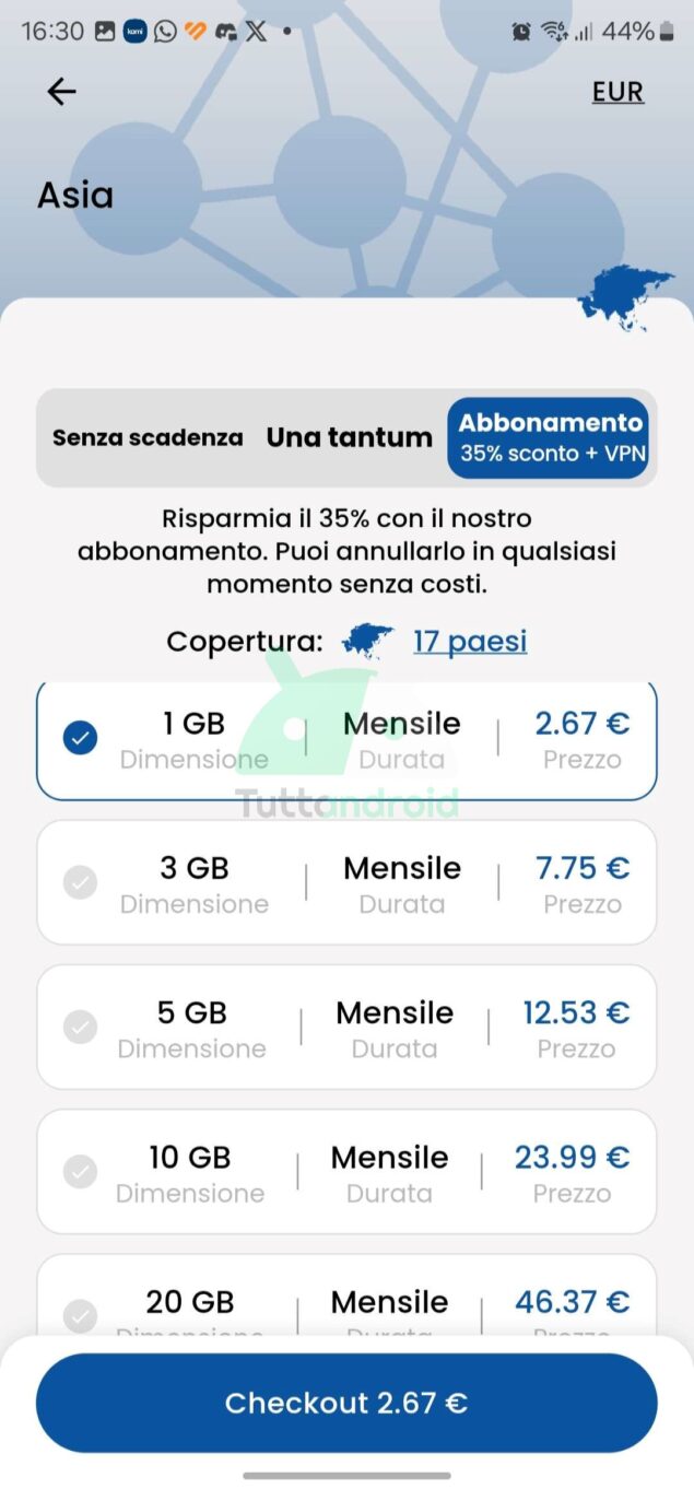 eSIM internazionali Ops! Mobile