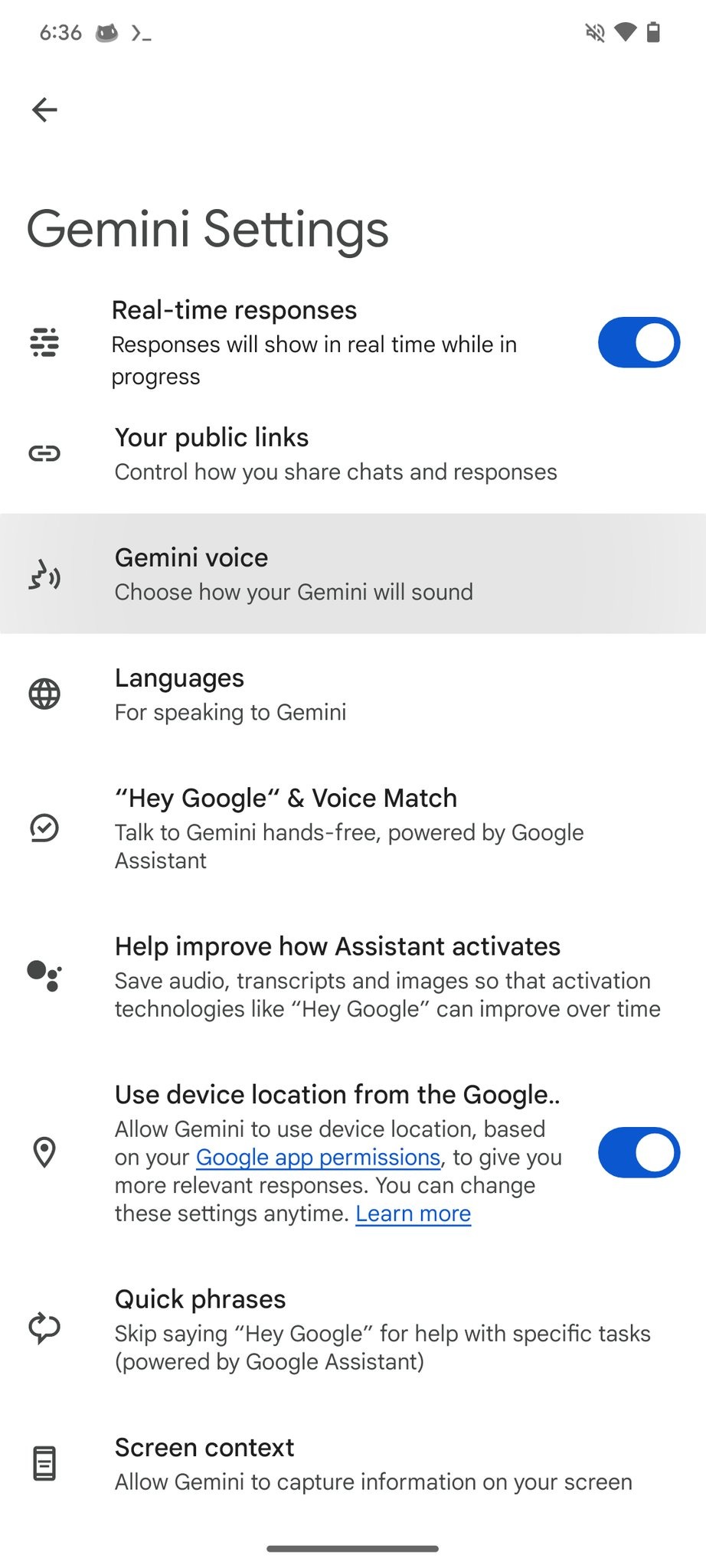 Google Gemini cambio voce