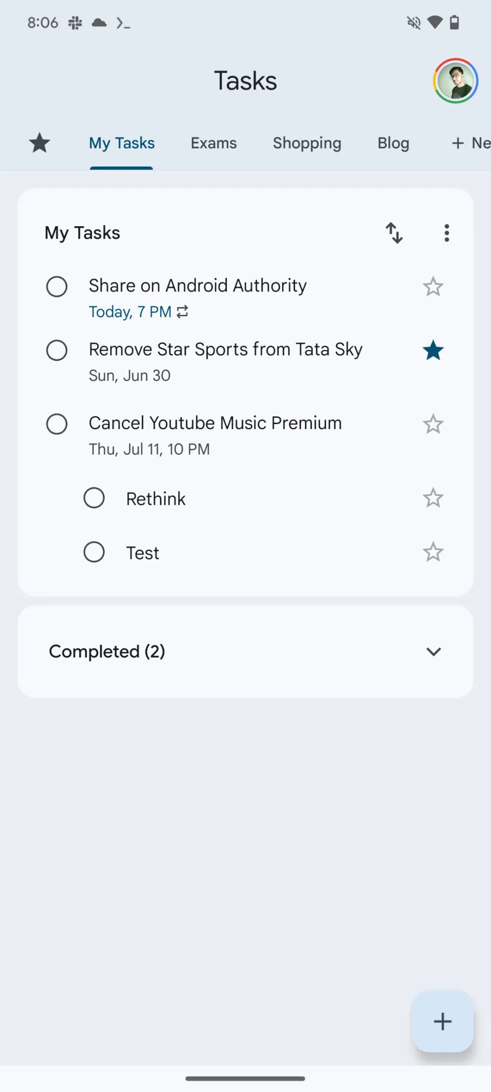 Google Tasks FAB