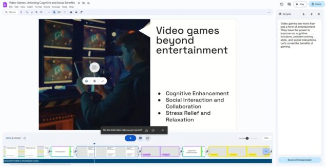 Google Vids dimostrazione