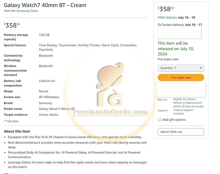Samsung Galaxy Watch7 Amazon Canada