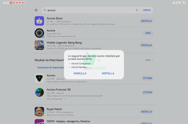 come installare i servizi Google su Huawei