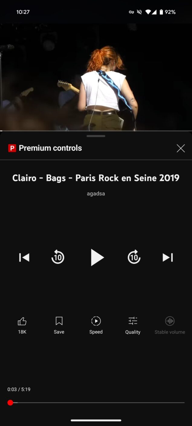 YouTube Premium controlli