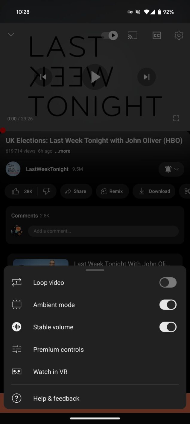 YouTube Premium controlli