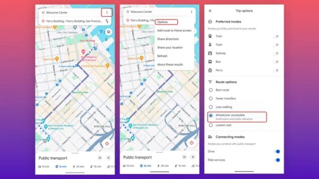 Avvisi accessibilità Google Maps 1