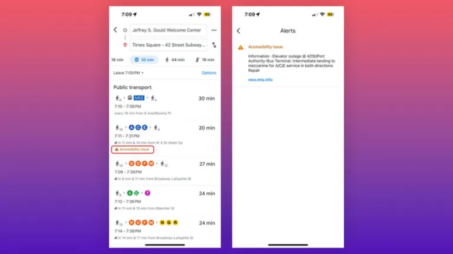 Avvisi accessibilità Maps 2