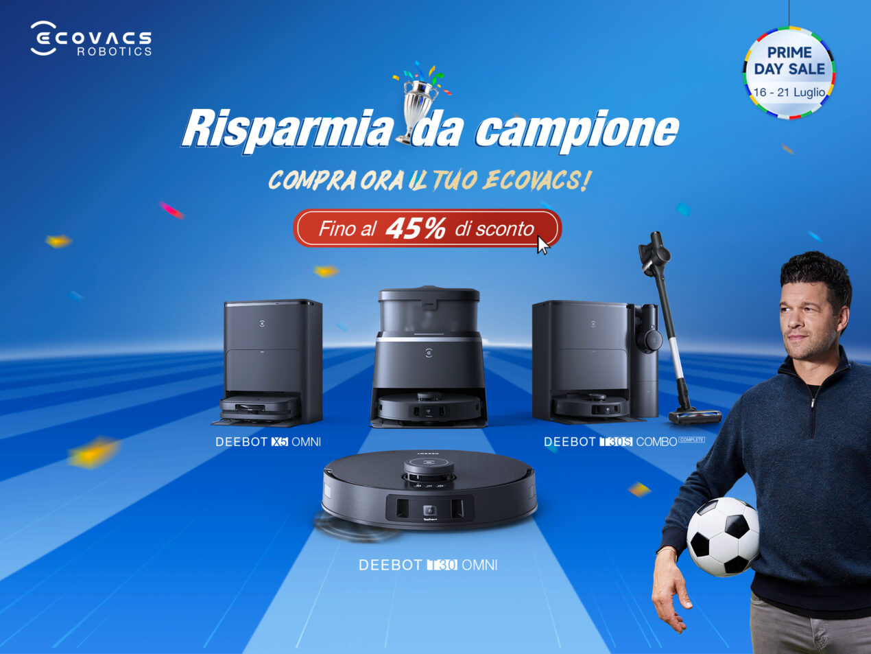Fino al 45% di sconto sui prodotti ECOVACS per Amazon Prime Day 2024