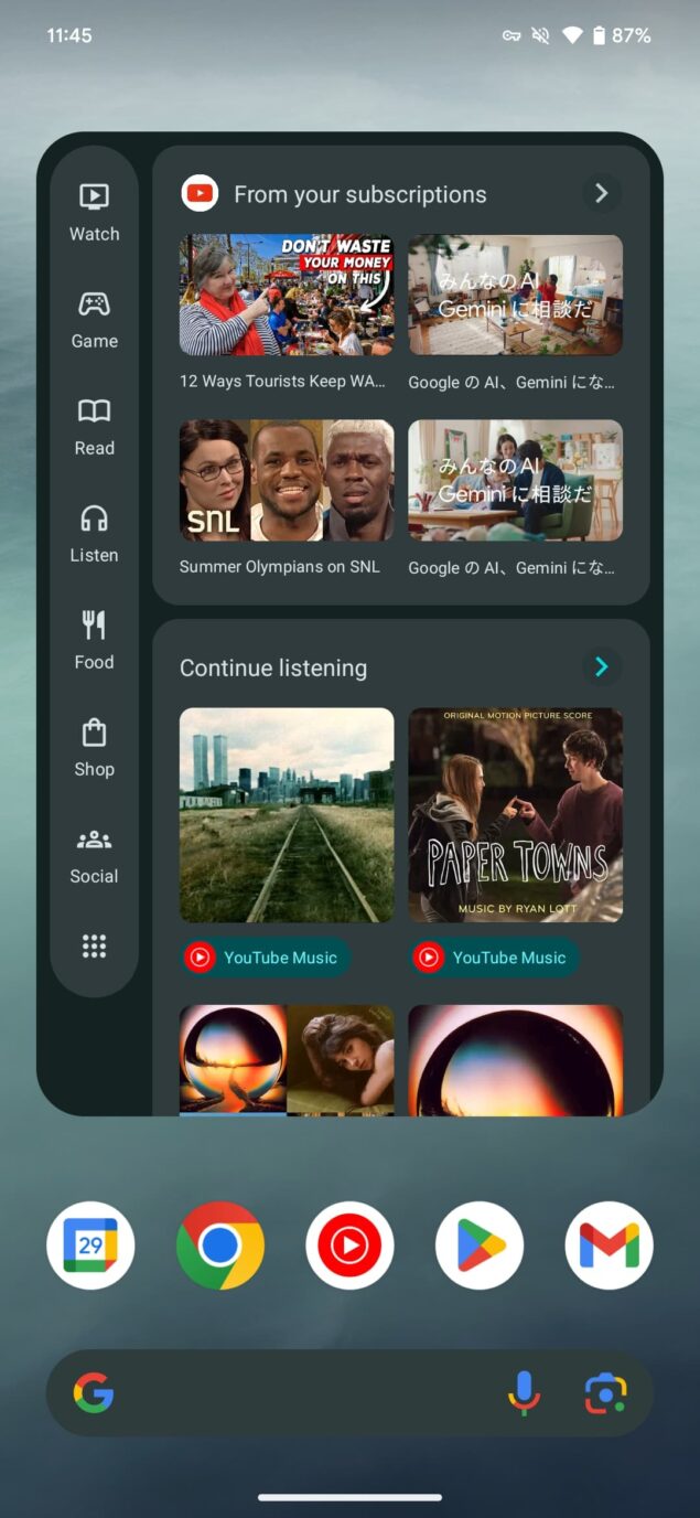 widget Raccolte Google Play Store