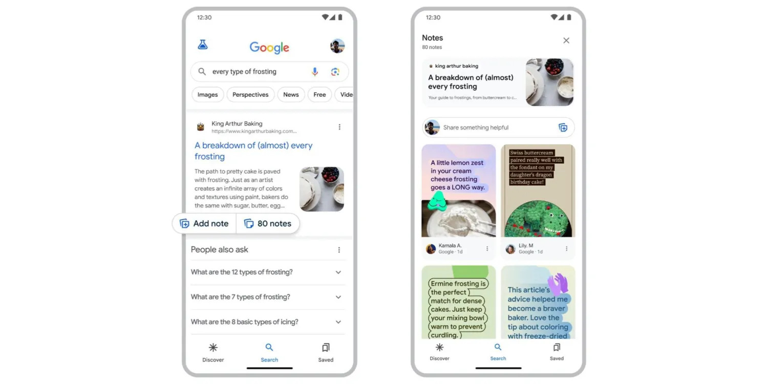 Google Search, Note
