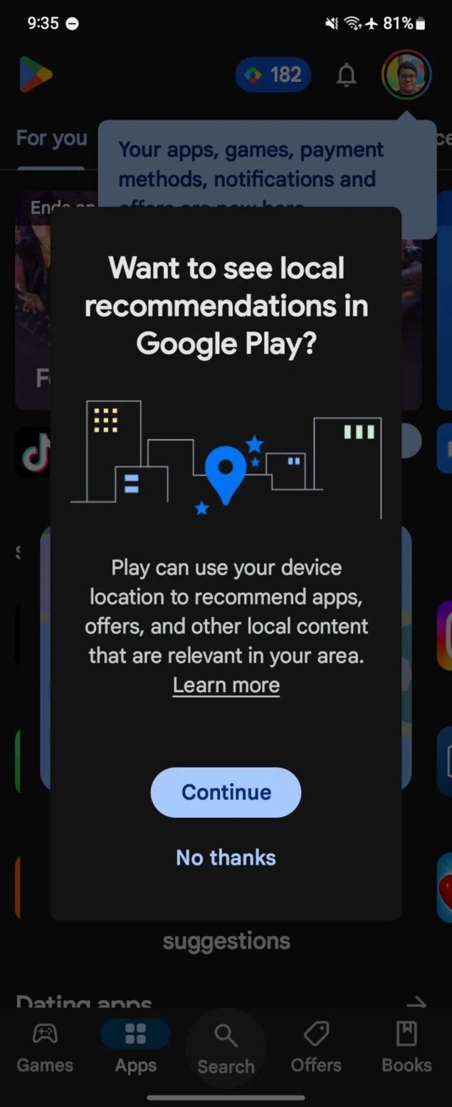 contenuti locali sul Google Play Store
