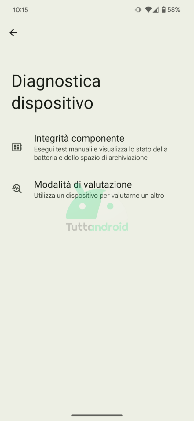 Diagnostica dispositivo Android 15