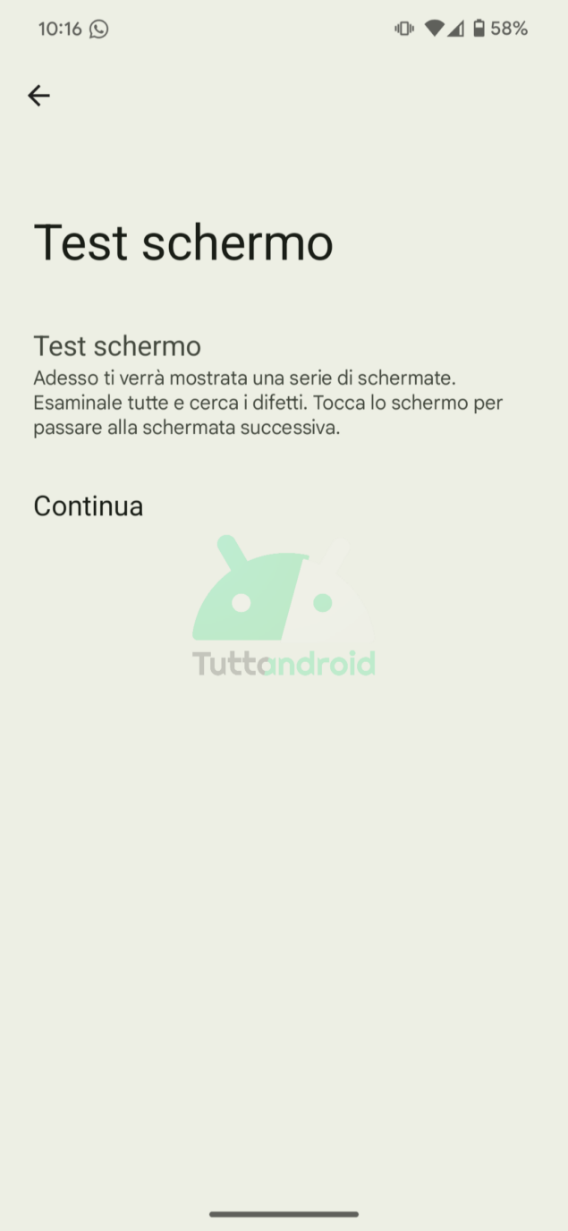 Diagnostica dispositivo Android 15