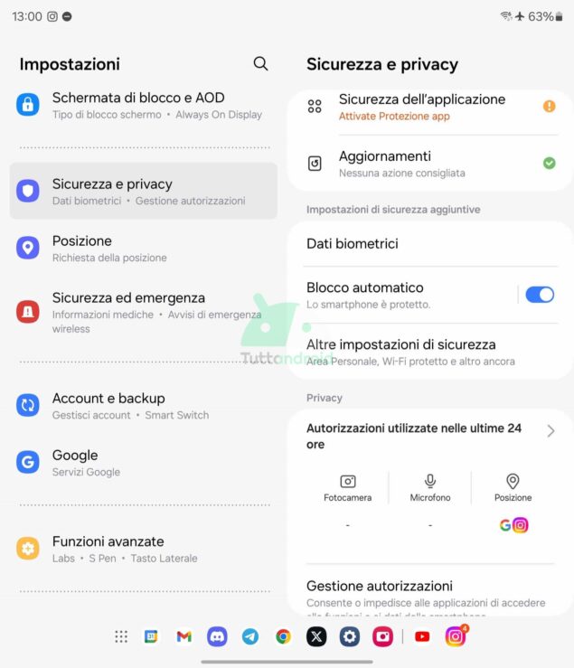 come disattivare Blocco automatico sui Samsung Galaxy