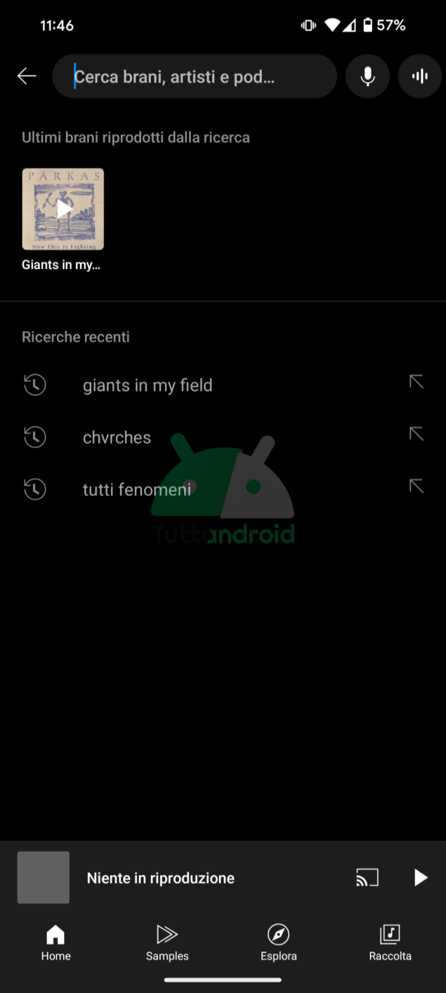 novità ricerca YouTube Music
