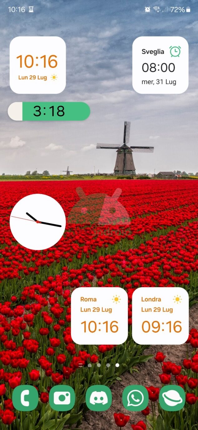 vecchi widget Orologio Samsung