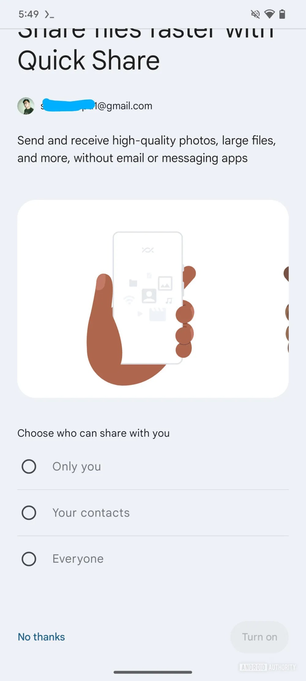 Android 15 setup Quick Share