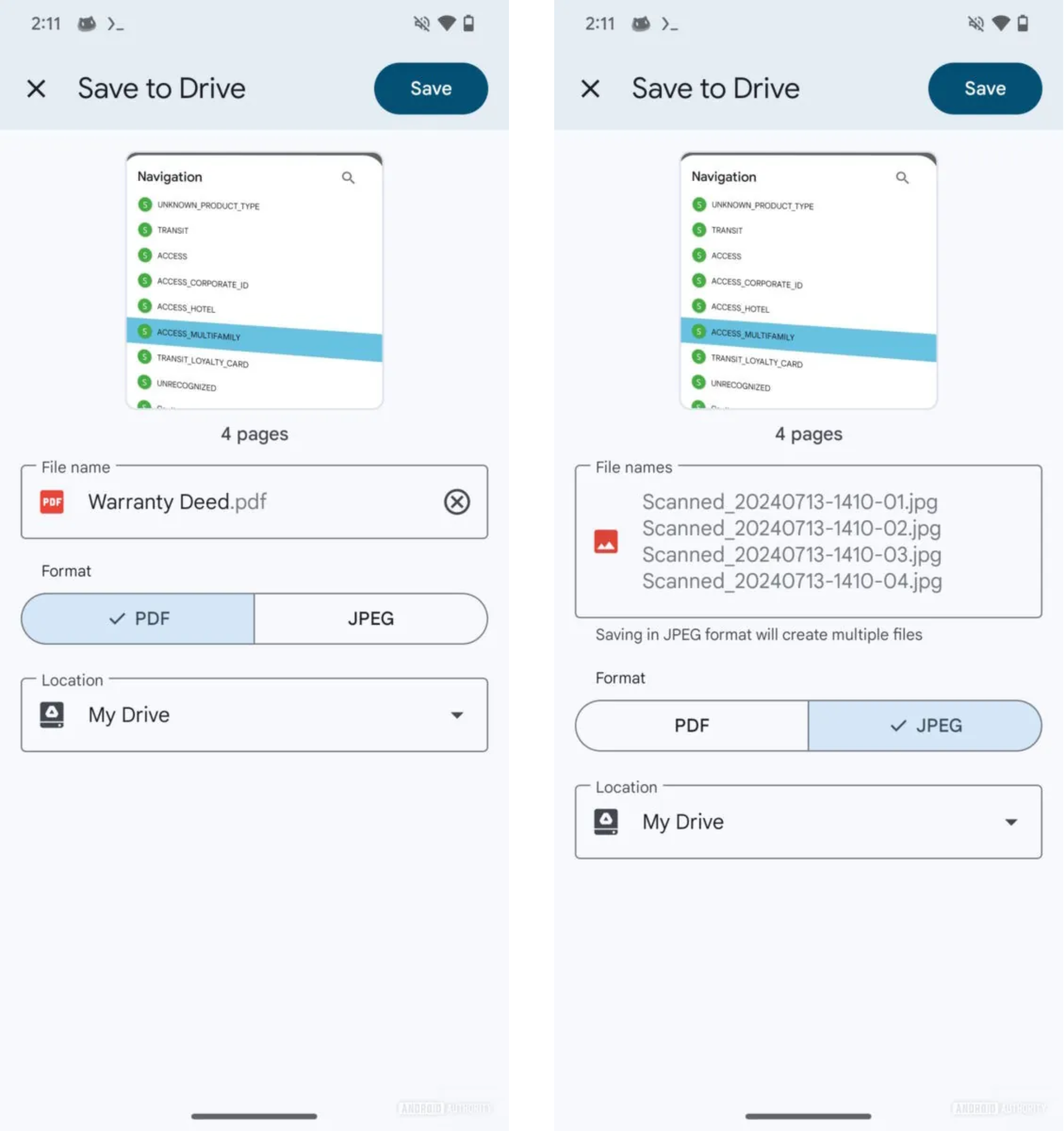 Google Drive novità nel salvataggio dei documenti scansionati
