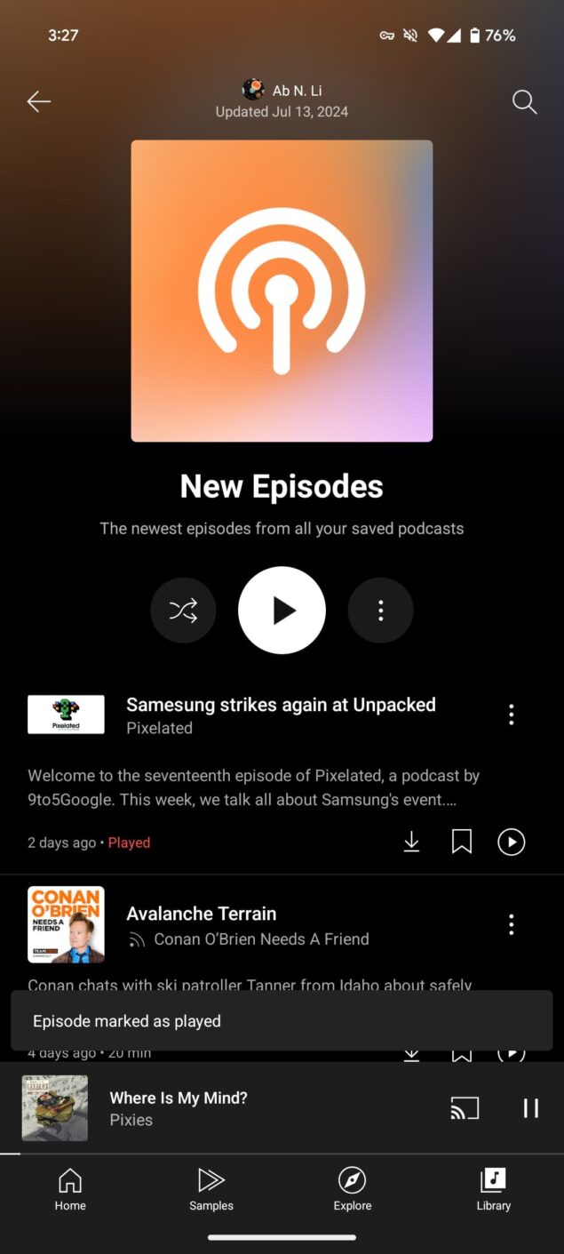 Google YouTube Music podcast