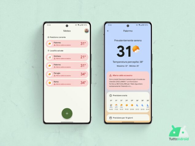 La nuova app Meteo dei Google Pixel 9