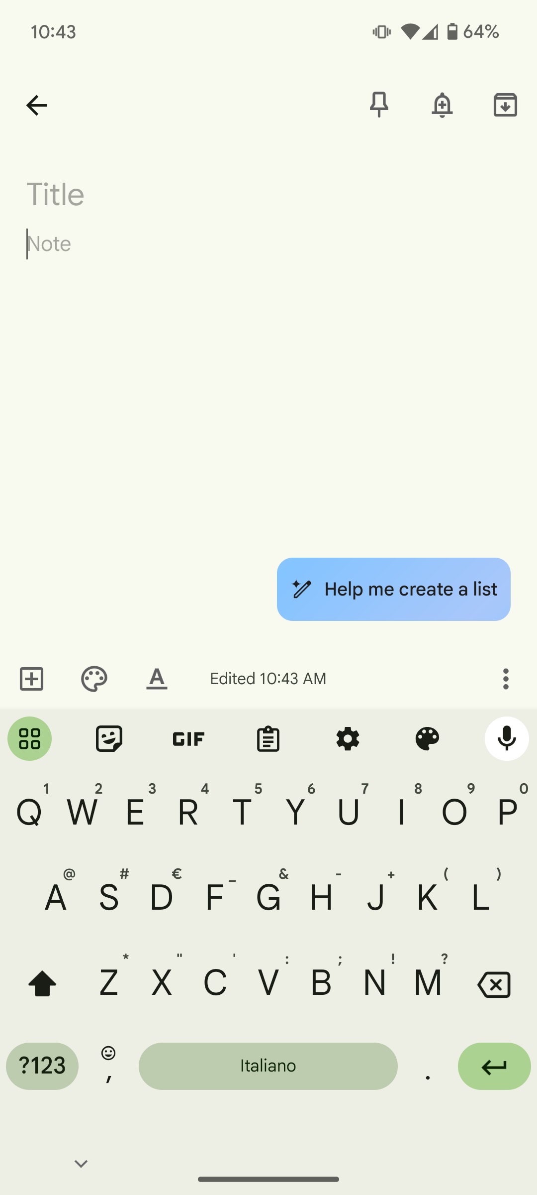 Google Keep elenchi AI