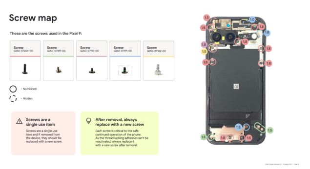 manuale riparazione Google Pixel 9