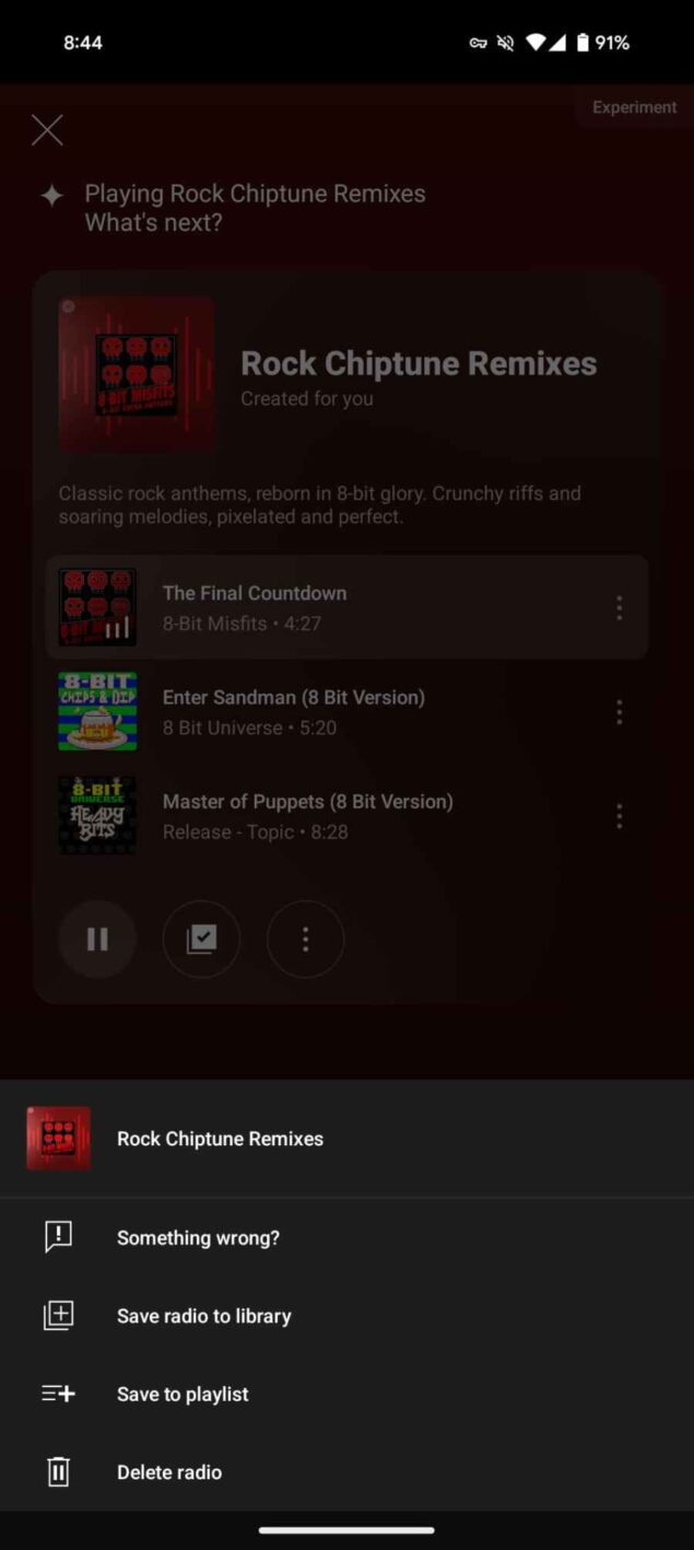 YouTube Music radio AI-7