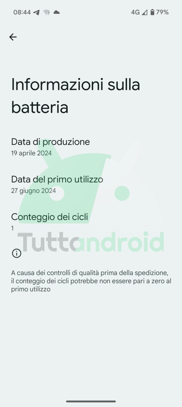 Pixel 9 cicli batteria