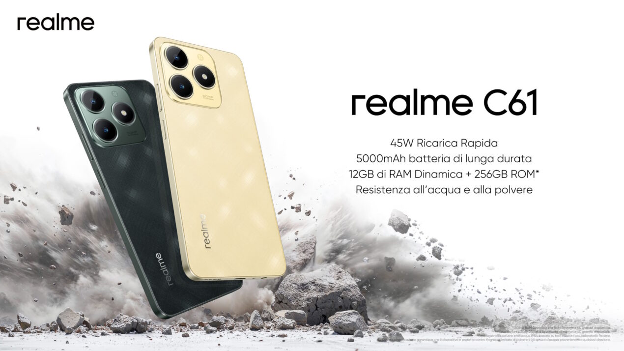 Realme C61 arriva in Italia puntando su durabilità e design a un piccolo prezzo