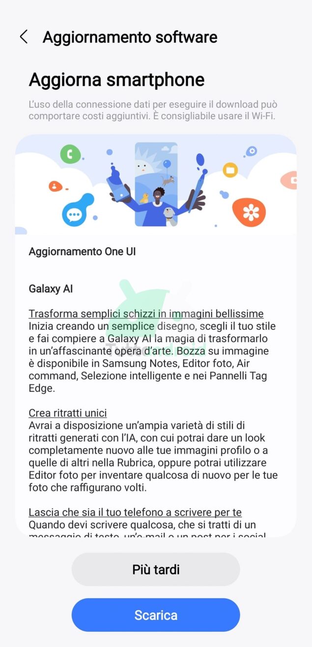 aggiornamento One UI 6.1.1 per serie Samsung Galaxy S22 in Italia