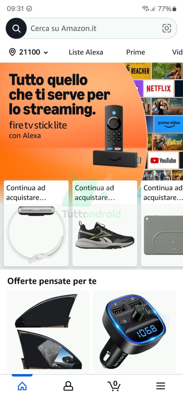 app Amazon Shopping rinnovata