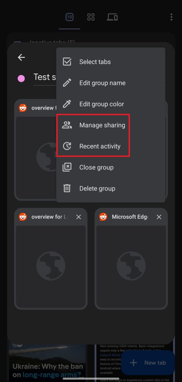 Condivisione gruppi schede Google Chrome Canary-3