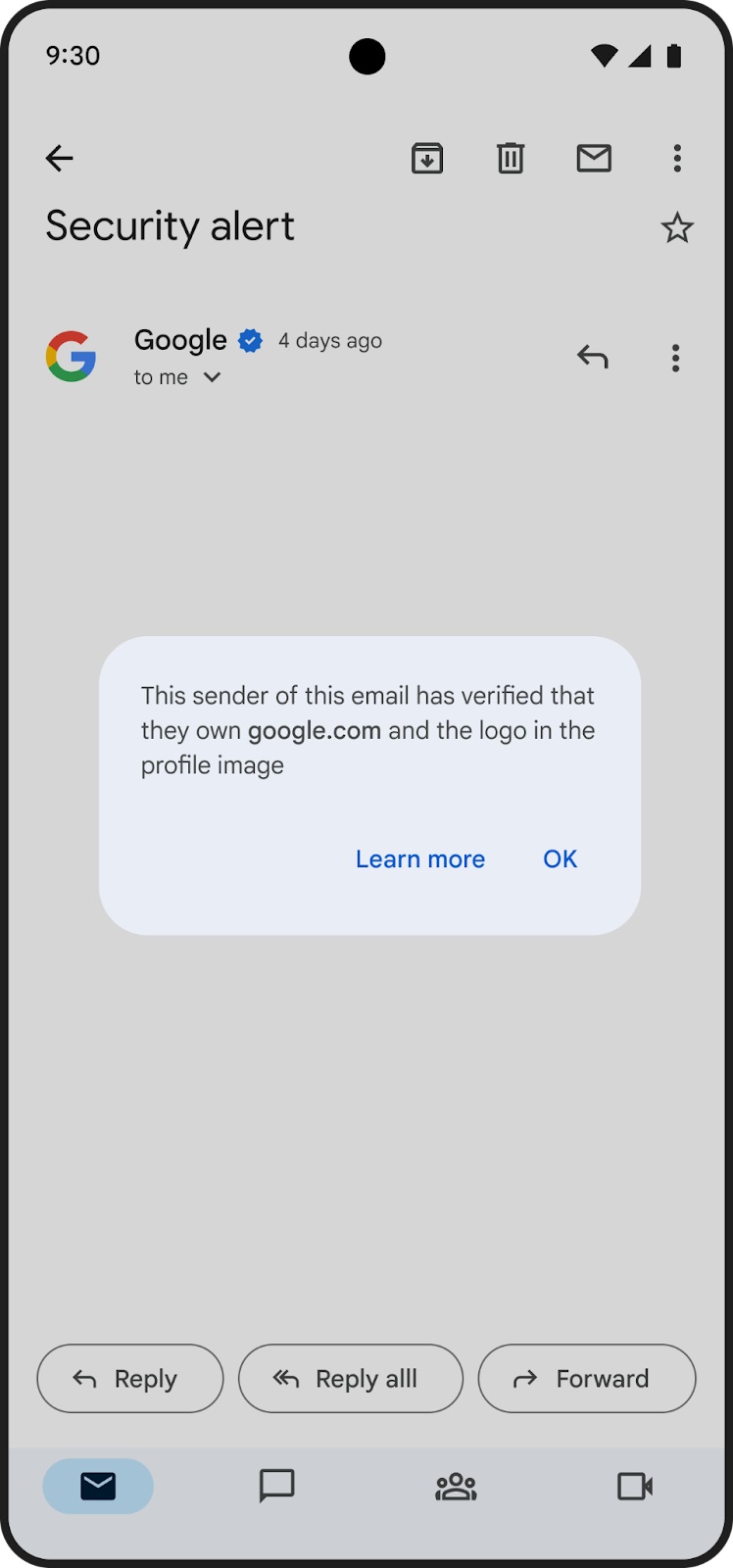 Gmail spunta blu Android