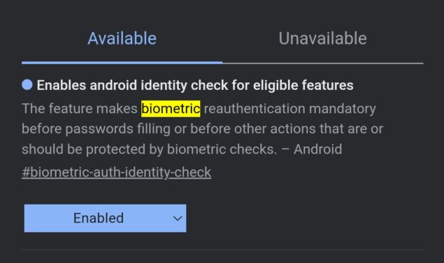 Google Chrome autenticazione biometrica compilazione password-1