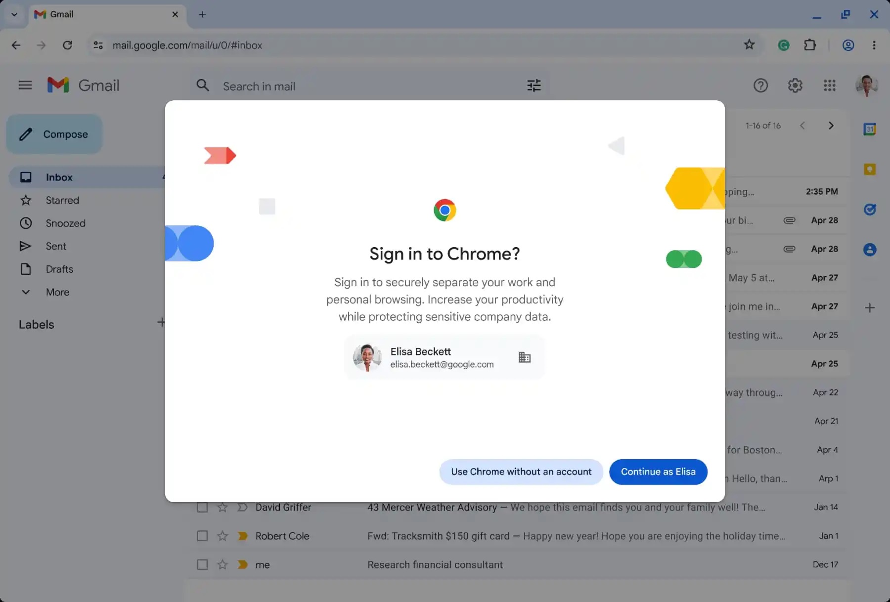 Google Chrome trasparenza utenti aziendali