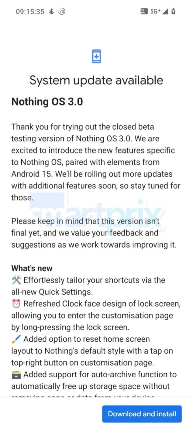 Nothing-OS-3 beta changelog a