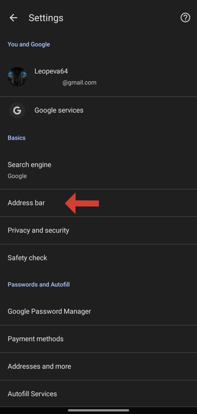 Posizione barra indirizzi Google Chrome-1